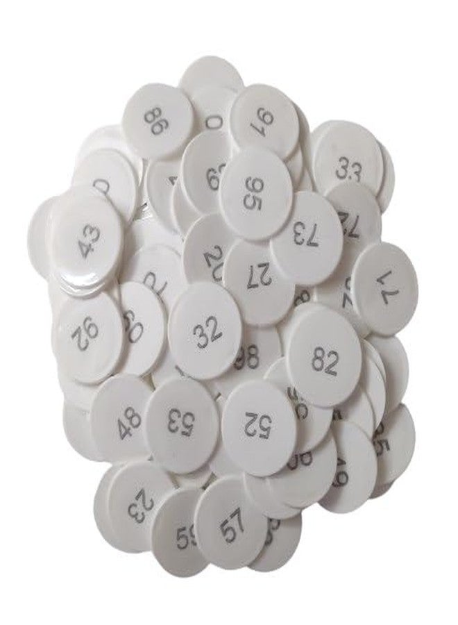 موريل عملة معدنية دائرية الشكل من البلاستيك منقوشة بأرقام من 1 إلى 100 من موريل (31 مم) للاستخدام في المتاجر، وألعاب الطاولة، والمنازل، والمدارس، وما إلى ذلك (لون أبيض) - Image 1